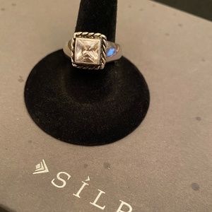 SILPADA Sterling Silver CZ Elizabeth Ring